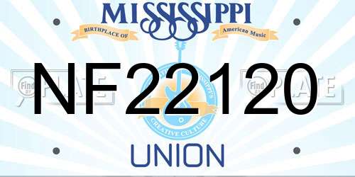 NF22120 Mississippi License Plate