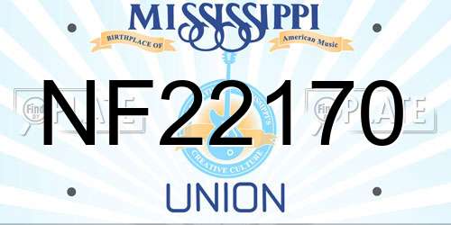 NF22170 Mississippi License Plate