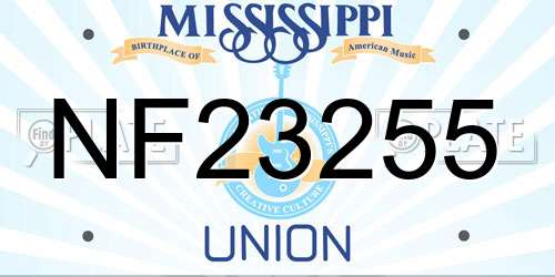 NF23255 Mississippi License Plate