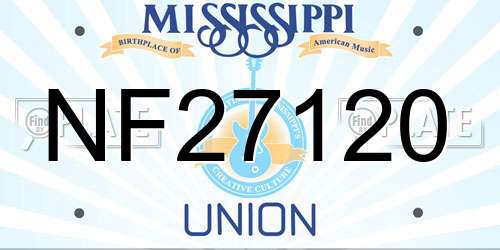 NF27120 Mississippi License Plate