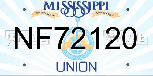 NF72120 Mississippi License Plate