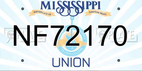 NF72170 Mississippi License Plate