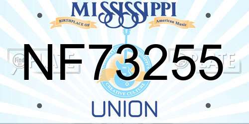 NF73255 Mississippi License Plate