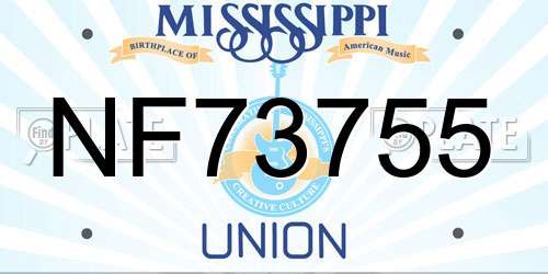 NF73755 Mississippi License Plate