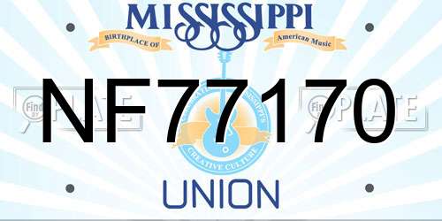 NF77170 Mississippi License Plate