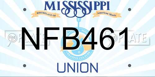 NFB461 Mississippi License Plate
