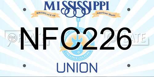 NFC226 Mississippi License Plate