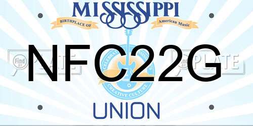 NFC22G Mississippi License Plate