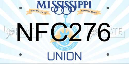 NFC276 Mississippi License Plate