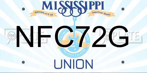NFC72G Mississippi License Plate