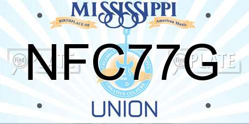 NFC77G Mississippi License Plate