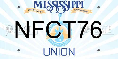 NFCT76 Mississippi License Plate