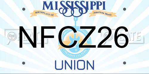 NFCZ26 Mississippi License Plate