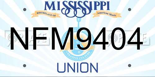 NFM9404 Mississippi License Plate