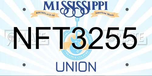 NFT3255 Mississippi License Plate