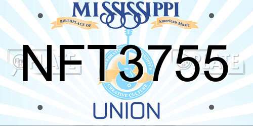 NFT3755 Mississippi License Plate