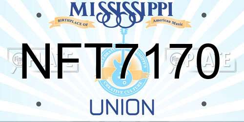 NFT7170 Mississippi License Plate