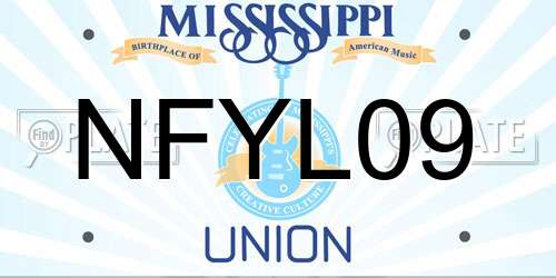 NFYL09 Mississippi License Plate