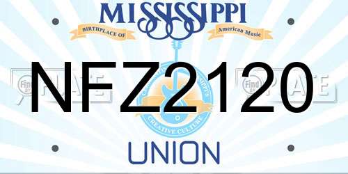 NFZ2120 Mississippi License Plate