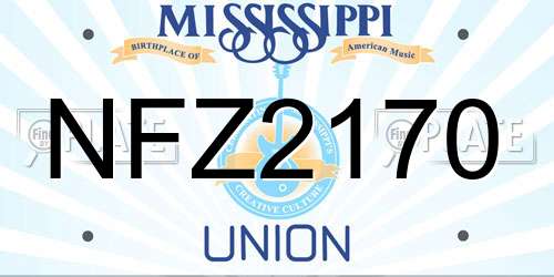 NFZ2170 Mississippi License Plate
