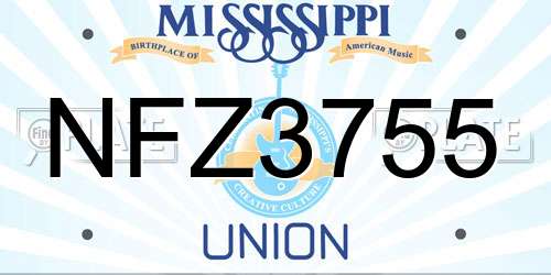 NFZ3755 Mississippi License Plate