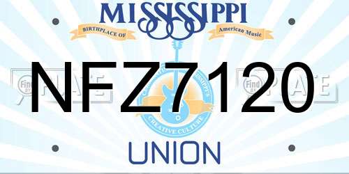 NFZ7120 Mississippi License Plate
