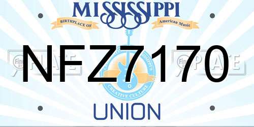 NFZ7170 Mississippi License Plate