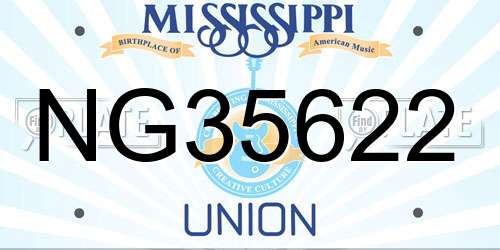 NG35622 Mississippi License Plate