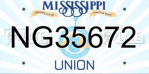 NG35672 Mississippi License Plate