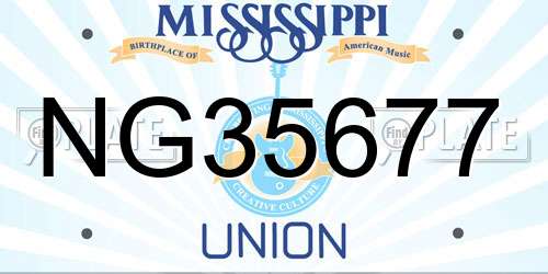 NG35677 Mississippi License Plate