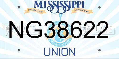 NG38622 Mississippi License Plate