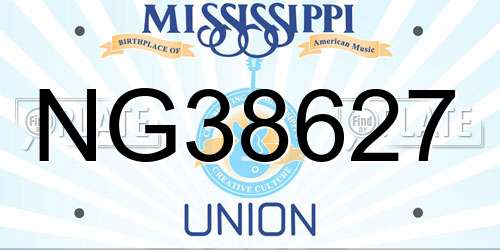 NG38627 Mississippi License Plate