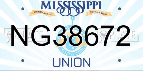 NG38672 Mississippi License Plate