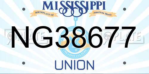 NG38677 Mississippi License Plate