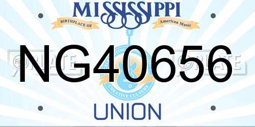 NG40656 Mississippi License Plate