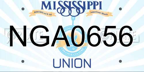 NGA0656 Mississippi License Plate