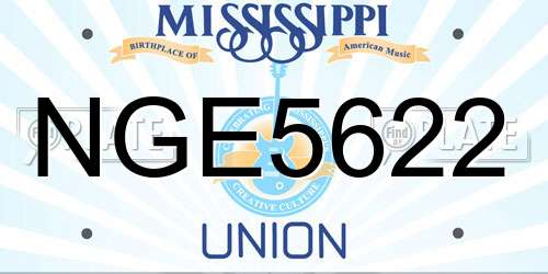 NGE5622 Mississippi License Plate