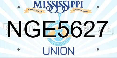 NGE5627 Mississippi License Plate