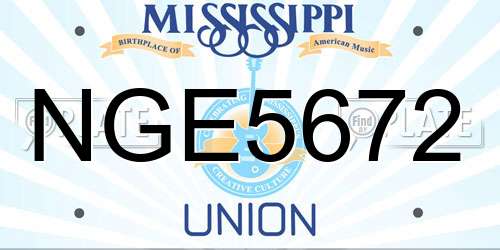 NGE5672 Mississippi License Plate
