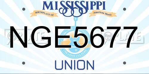 NGE5677 Mississippi License Plate