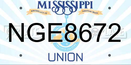 NGE8672 Mississippi License Plate