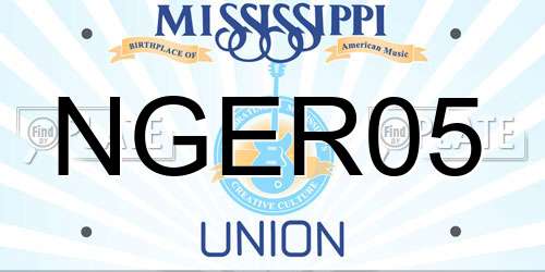 NGER05 Mississippi License Plate