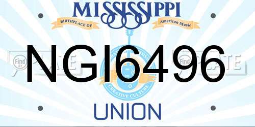 NGI6496 Mississippi License Plate