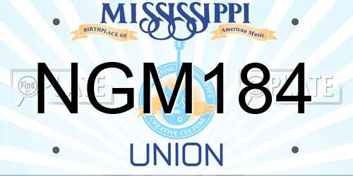 NGM184 Mississippi License Plate