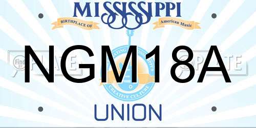 NGM18A Mississippi License Plate