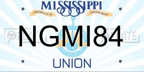 NGMI84 Mississippi License Plate