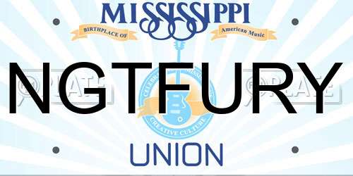 NGTFURY Mississippi License Plate