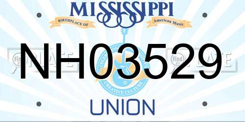 NH03529 Mississippi License Plate