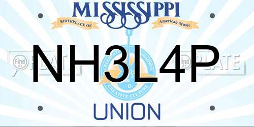 NH3L4P Mississippi License Plate