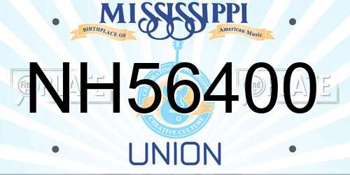 NH56400 Mississippi License Plate